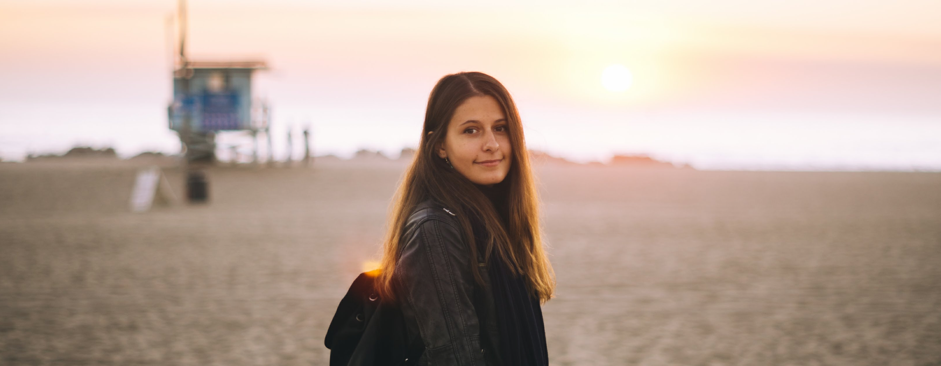 A picture of me at Venice Beach in LA at sunset