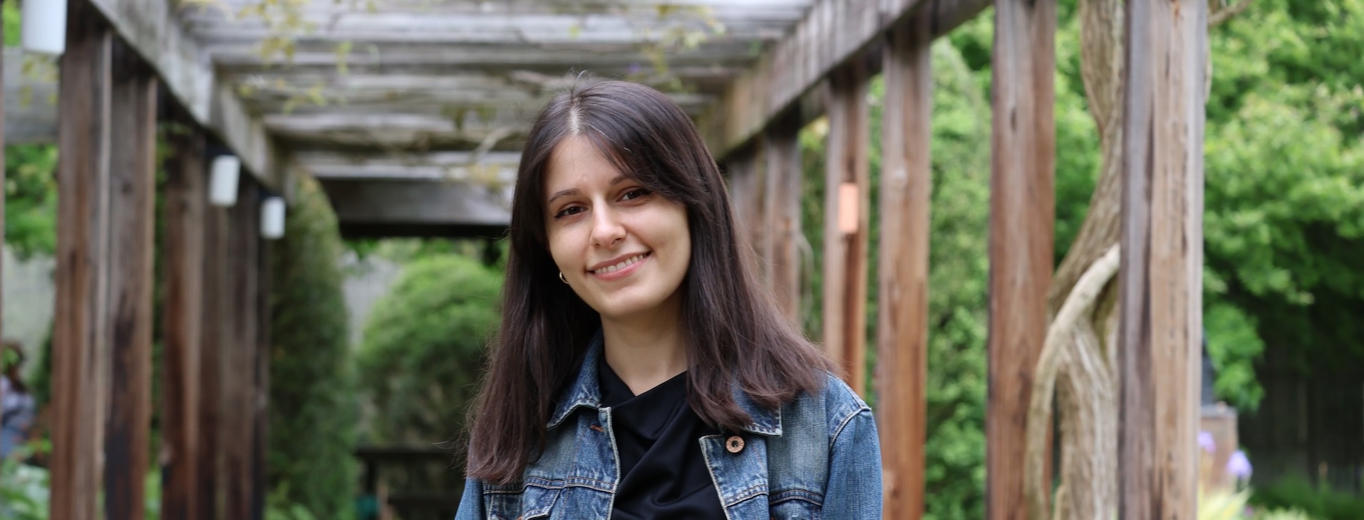 A portrait of me at the Cornell Botanic Gardens
